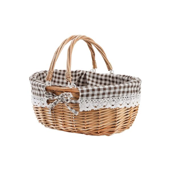 Purpose Wicker Picnic Basket with Double Folding Handles and Gift-Ready Design