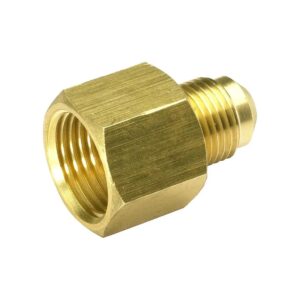 Quality 3/8" Flare to 1/2" NPT Brass Gas Adapter for Outdoor Gas Fireplaces and Pits