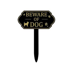 Quality Acrylic Beware of Dog Plaque with Pre-Printed Message