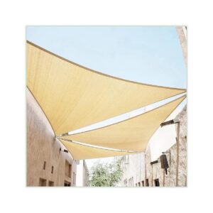 Quality Beige Triangle Sun Shade Sail with Commercial-Grade Materials and 3-Year Warranty