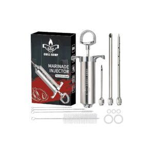 Quality Meat Injector Kit, Large Capacity and 3 Interchangeable Needles