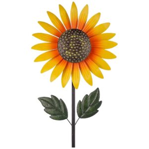 Quality Metal Wind Spinner with Sunflower Petals for Outdoor Yard and Garden