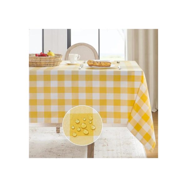 Quality Polyester Checkered Tablecloth with Fade-Resistant Gingham Pattern, 60 x 84 Inch