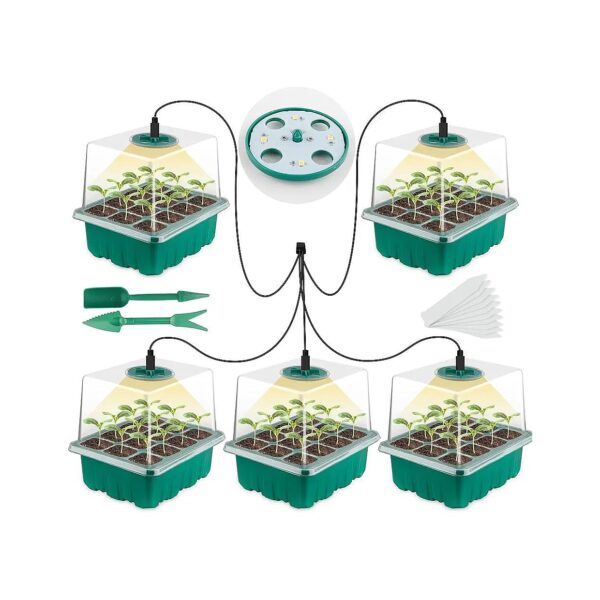 Quality Seedling Tray with 12 Cells, LED Grow Light,