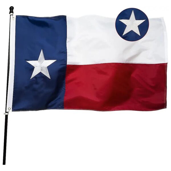 Quality Texas Flag with Brass Grommets and Sewn Stripes for Indoor and Outdoor Use