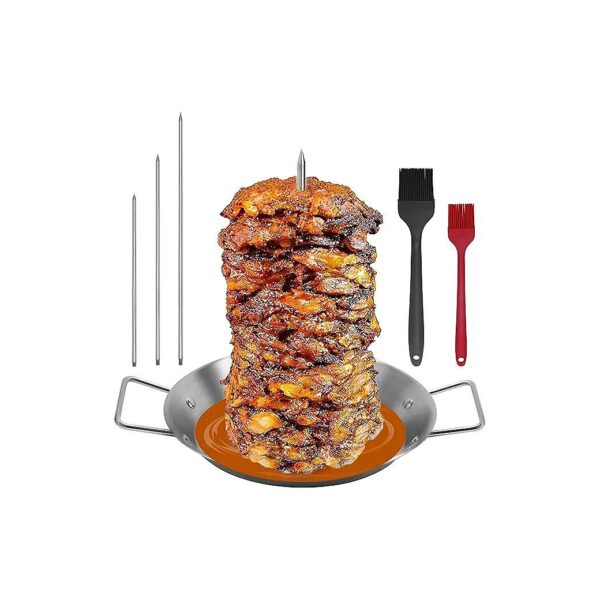 Quality Vertical Skewer for Al Pastor, Shwarama, Kebabs and BBQ, 3 Adjustable Lengths