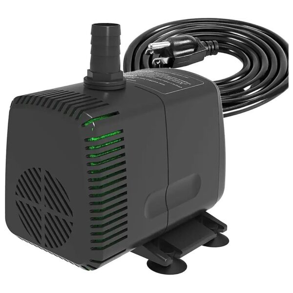 Quiet 880GPH Submersible Pump for Fountains, Ponds, and Hydroponic Systems