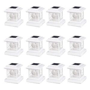 RGB Automatic Cycling Solar Post Lights with Solar Powered and Waterproof Design 12 Pack