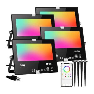 RGB Color Changing LED Floodlights for Outdoor Garden and Patio Lighting