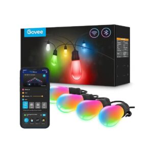 RGBIC Outdoor String Lights for Patio Balcony with Music Sync and App Control Features