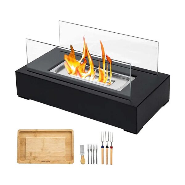 ROZATO Tabletop Fire Pit with Smores Maker Kit for Home Patio Balcony