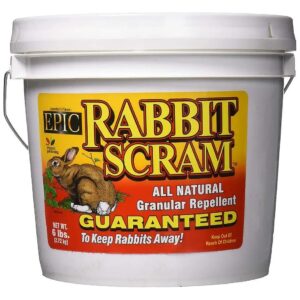 Rabbit Scram Repellent 6 Pounds White Granular Pail Effective Against Voles