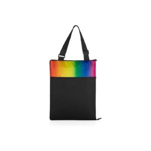 Rainbow Black Picnic Blanket Camping Beach Blanket with Carry Bag