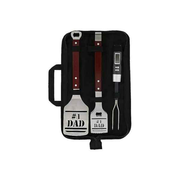 Rated BBQ Grill Tools Set for Dad with Digital Thermometer and Comfortable Handles