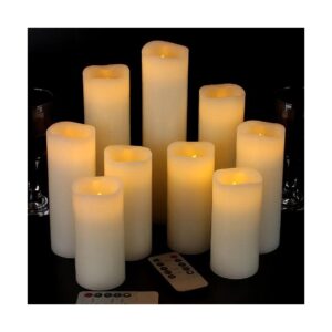 Real Wax Pillar LED Candles with Remote Control and 24 Hour Timer