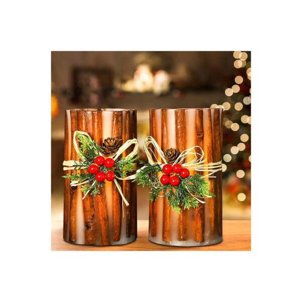 Real Wax and Cinnamon Bark Scented LED Candles with Remote Control for Home Party Decor