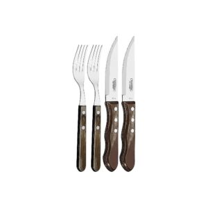 Real Wood Handles with Stainless Steel BBQ Set for Outdoor Grilling