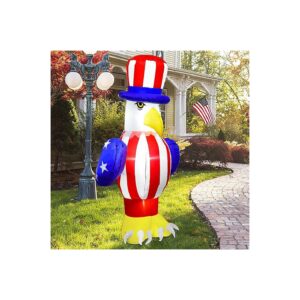 Realistic 6FT Inflatable American Eagle with LED Lights for Independence Day Decorations