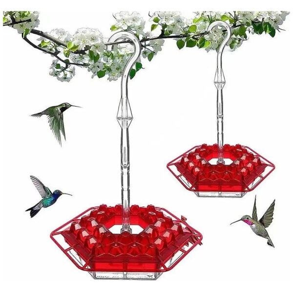 Realistic Hummingbird Feeder with 3D Flowers and 8 Feeding Ports for Hummingbirds