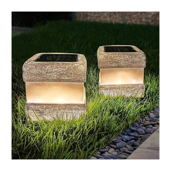 Realistic Solar Powered Fake Rock Lights for Garden and Yard Decorations