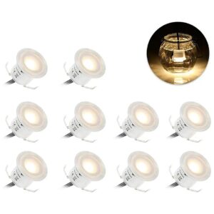 Recessed LED Light Kit with 10-Pack Warm White Lights for Outdoor Yard Garden Steps Patio