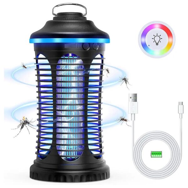 Rechargeable Bug Zapper with 5000mAh Battery and USB Charging for Indoor Outdoor Use