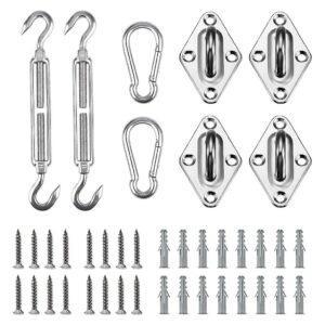 Rectangle Square Outdoor Shade Sail Installation Hardware Kit 5 Inch Stainless Steel