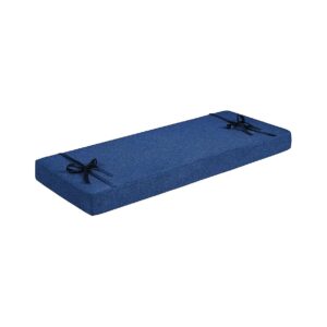 Rectangular Blue Bench Cushion with Custom Size Options and 70D Foam