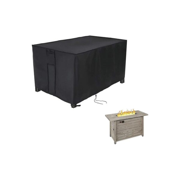 Rectangular Fire Pit Cover for Outdoor Use 42x20x25 Inch with Air Vents for Versatility