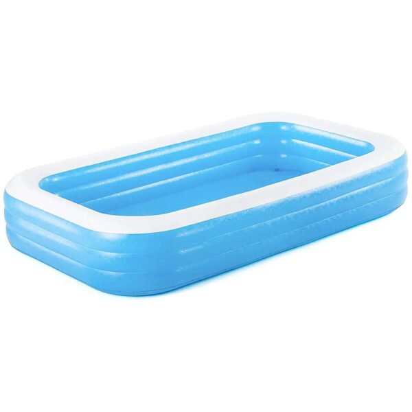 Rectangular Inflatable Family Pool with 3 Equal Rings