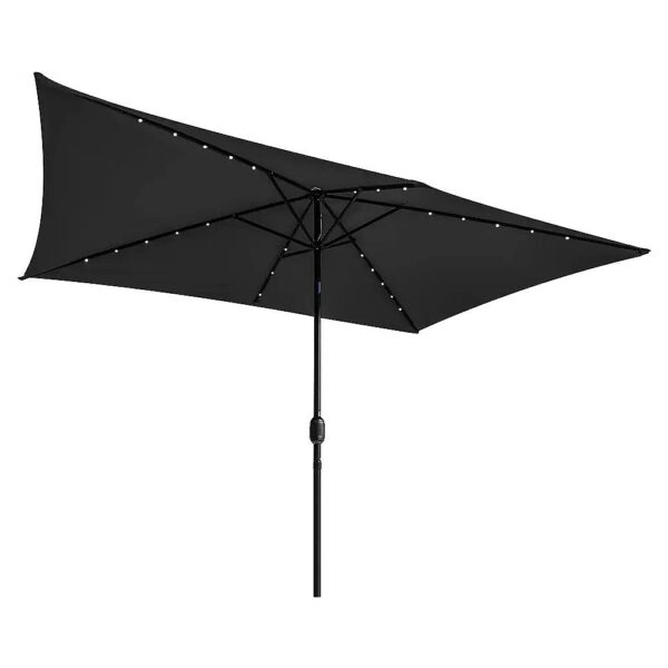 Rectangular LED Solar Lighted Outdoor Patio Umbrella 10ft x 5ft