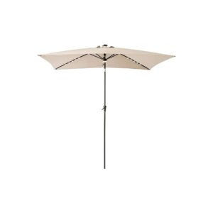 Rectangular Solar Powered Outdoor Patio Umbrella with LED Lights and Tilt for Ambience