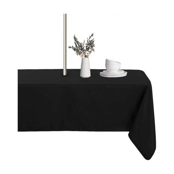 Rectangular Waterproof Tablecloth with Umbrella Hole and Zipper for Outdoor Events