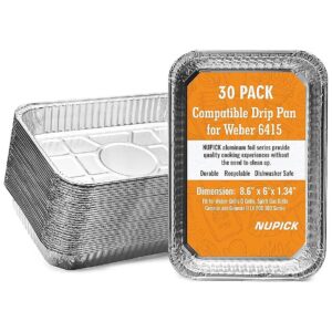 Recyclable Aluminum Foil Drip Pans for Gas Grills, 30 Pack, Silver