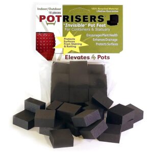 Recycled Rubber Pot Elevators for Medium to Large Planters Black