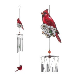 Red Bird Wind Chimes Cardinal Wind Chime for Outdoor Garden Decoration