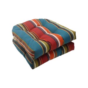 Red Brown Westport Reversible Tufted Seat Cushions for Indoor Outdoor Furniture