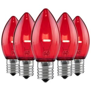 Red C9 LED Christmas Light Strands, 25 Count, E17 Socket, Perfect for Holiday Decorations