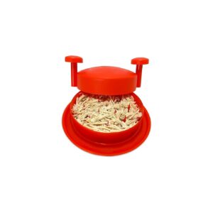 Red Chicken Shredder Tool with Handles and Dishwasher Safe Base