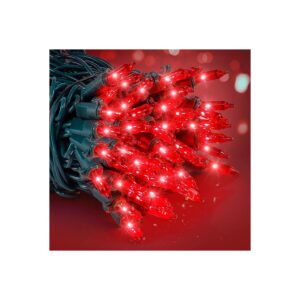 Red Christmas Decorative Lights for Indoor and Outdoor Use with Extra Bulbs and Fuses