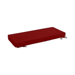 Red Gel Memory Foam Double Piping Bench Cushion with Non-Slip Ties for Patio Furniture