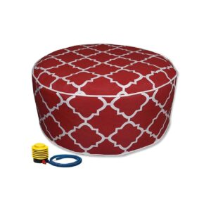 Red Inflatable Stool Ottoman for Camping Home Use with Durable Waterproof Design