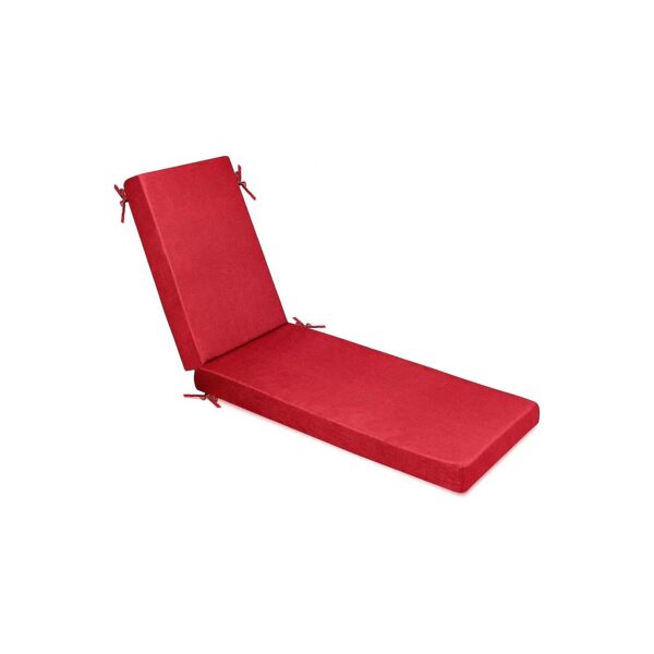 Red Outdoor Lounge Chair Cushion with Memory Foam and Waterproof Cover