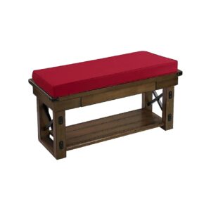 Red Outdoor Waterproof Loveseat Cushion with Polyester Fill and 42" x 18" Dimension