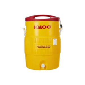 Red Plastic Water Cooler with 8L Capacity and Compact Dimensions