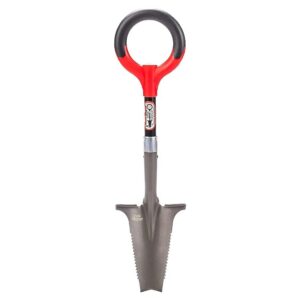 Red Root Slayer Mini Garden Digger with Inverted Cutting Tip for Easy Soil Cleanup