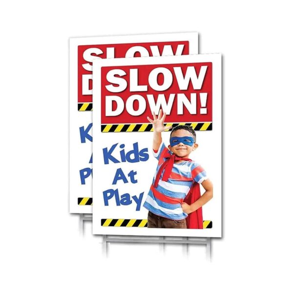 Red, and Black Colorful Safety Signs for Kids at Play