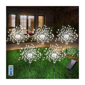 Resistant 5-Pack Solar Garden Lights with Adjustable Brightness, Cool White