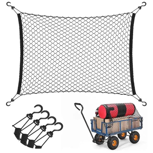 Resistant Black Cargo Net for 36" X 30" Folding Carts, Garden Wagons, and Beach Trolleys