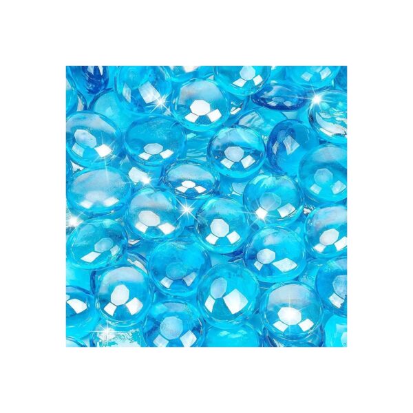 Resistant Caribbean Blue Fire Glass Beads for Fire Pits and Fireplaces, 1/2" Round Drops